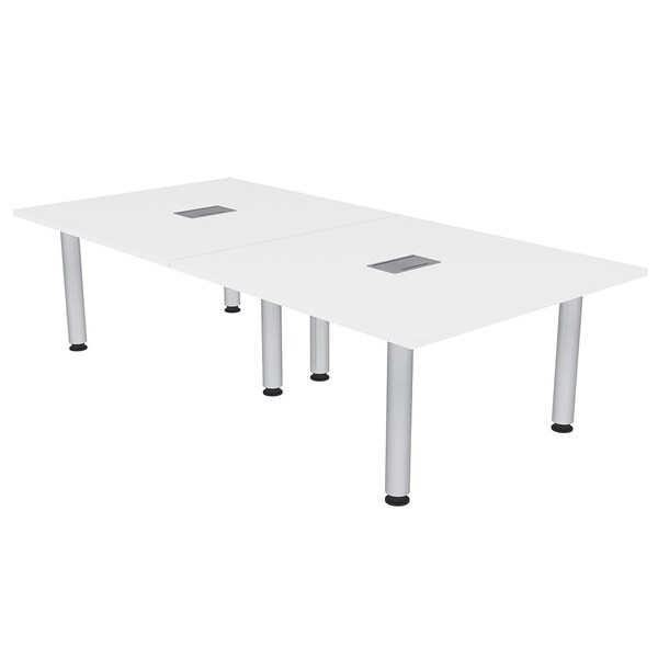 45 in W, 96 in L, 29 in H, Engineered Wood Top, White
